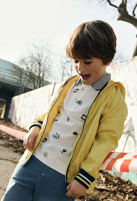 Polo niño algodón blanco