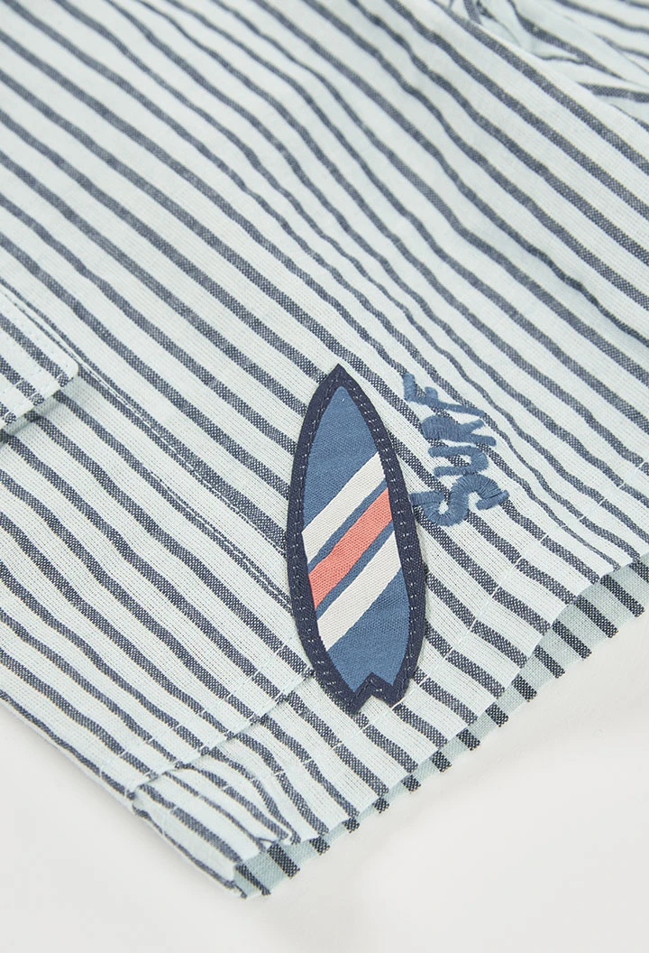 Striped cotton bermuda shorts