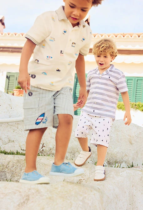 Bermuda en coton rayé