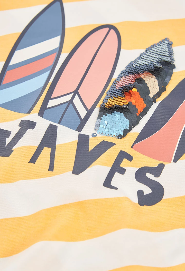 Maglietta bambino a righe gialle