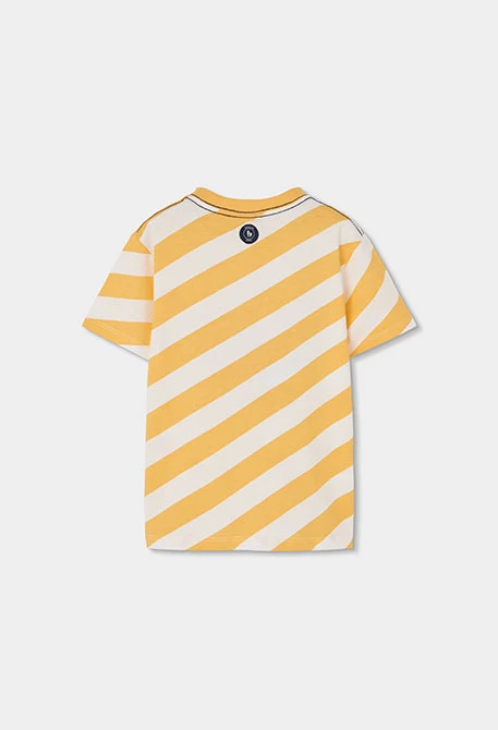 Camiseta niño listado en amarillo