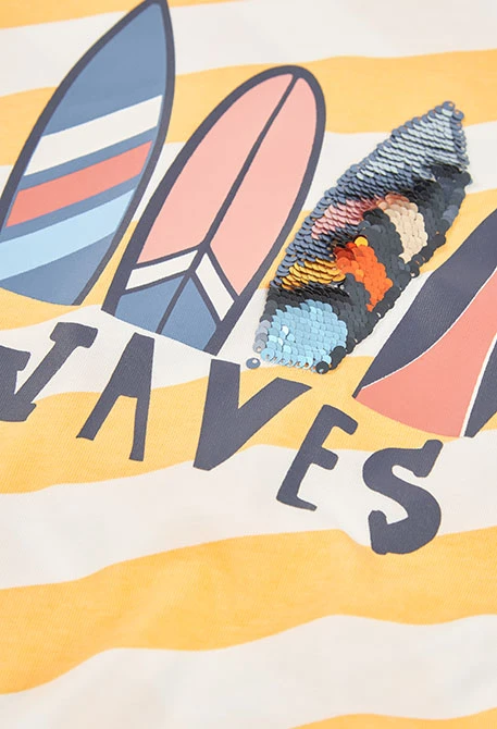 Maglietta bambino a righe gialle