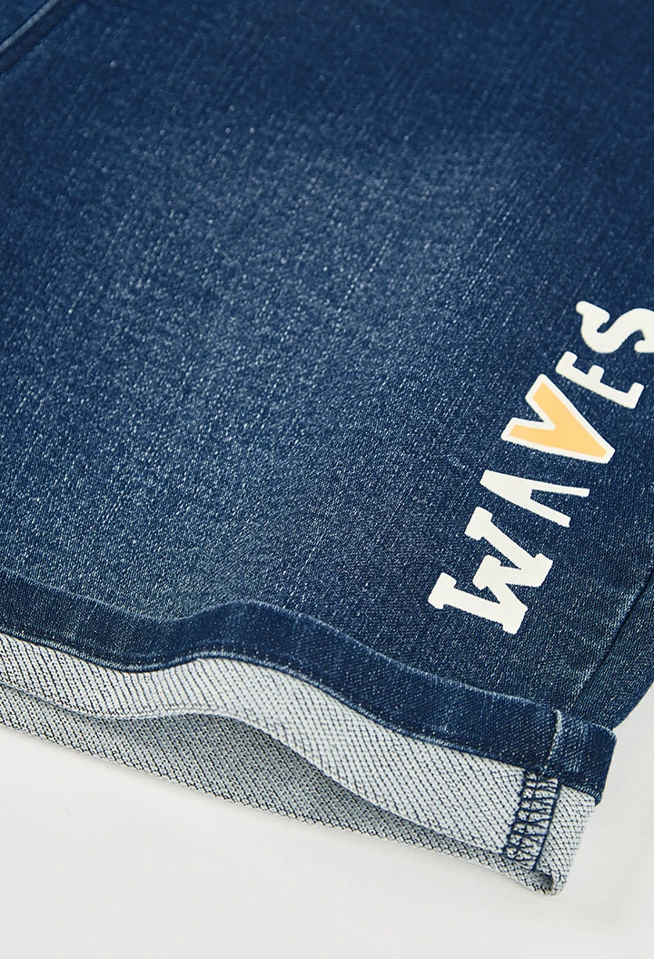 Navy blue denim shorts