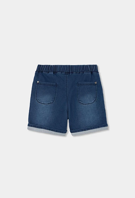Bermudas denim azul-marinho