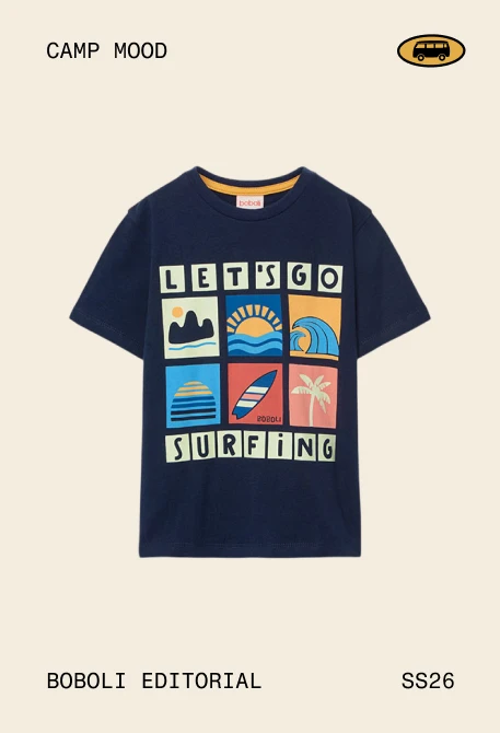 Baumwoll-T-Shirt für Jungen in Marineblau