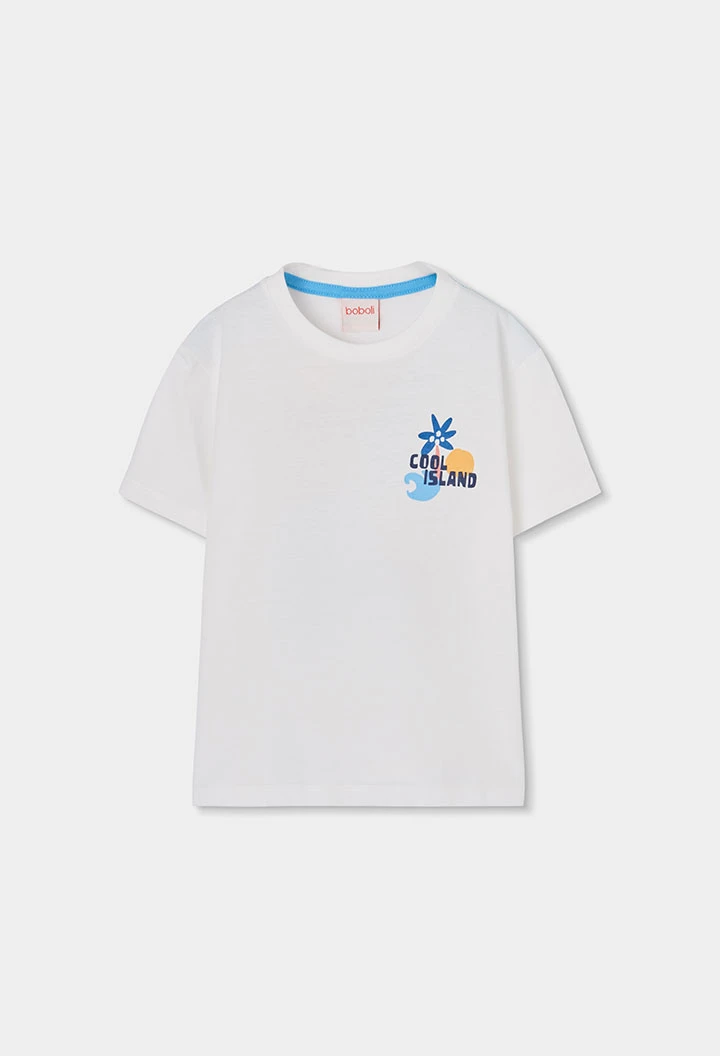 Camiseta niño algodón color blanco