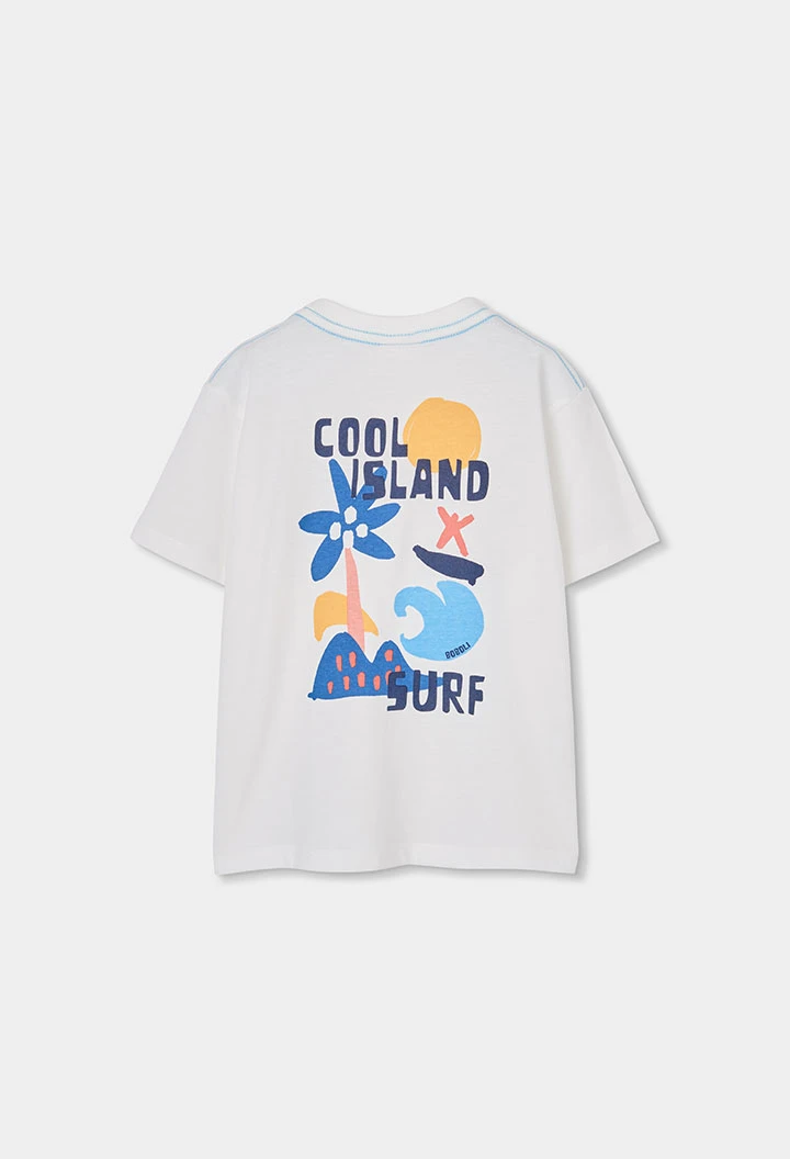 Camiseta niño algodón color blanco