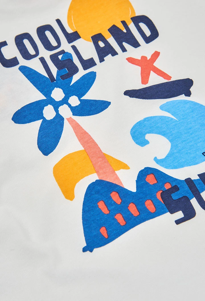 Camiseta niño algodón color blanco