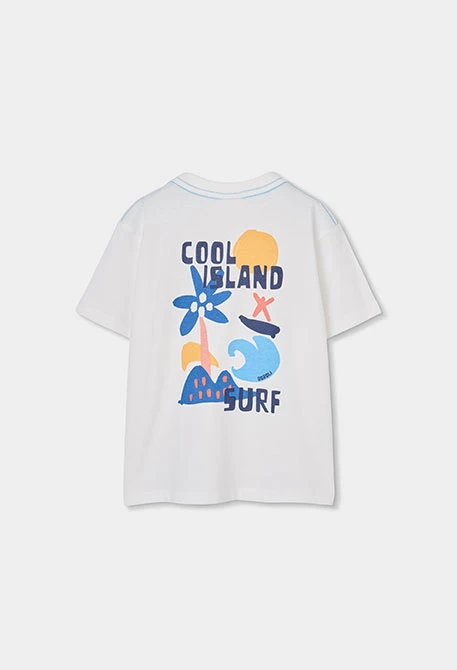 Camiseta niño algodón color blanco