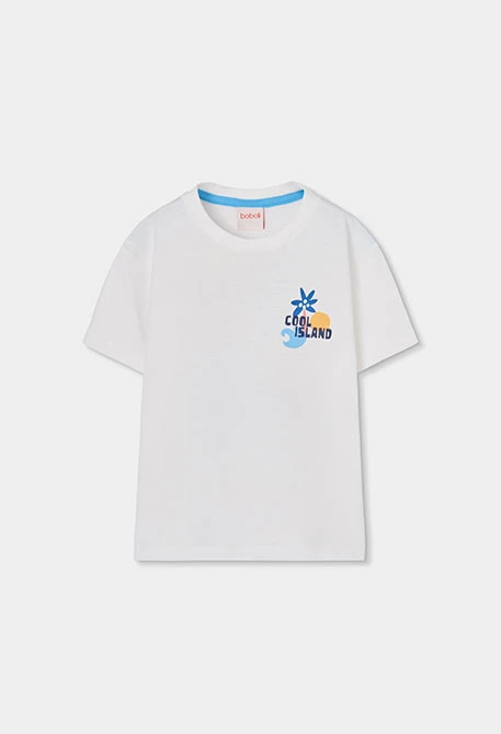 Camiseta niño algodón color blanco