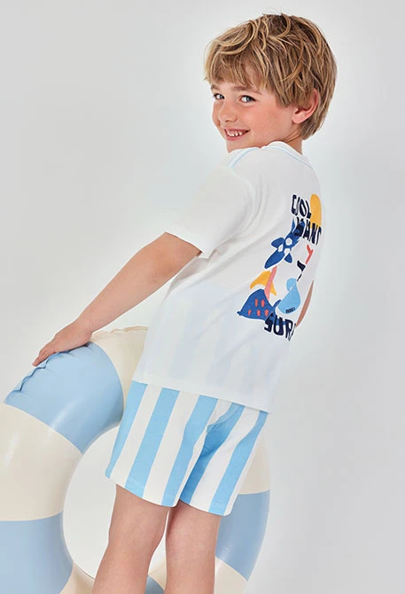 Camiseta niño algodón color blanco