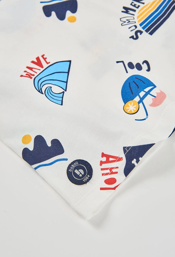 Jungen Baumwoll-T-Shirt mit Aufdruck