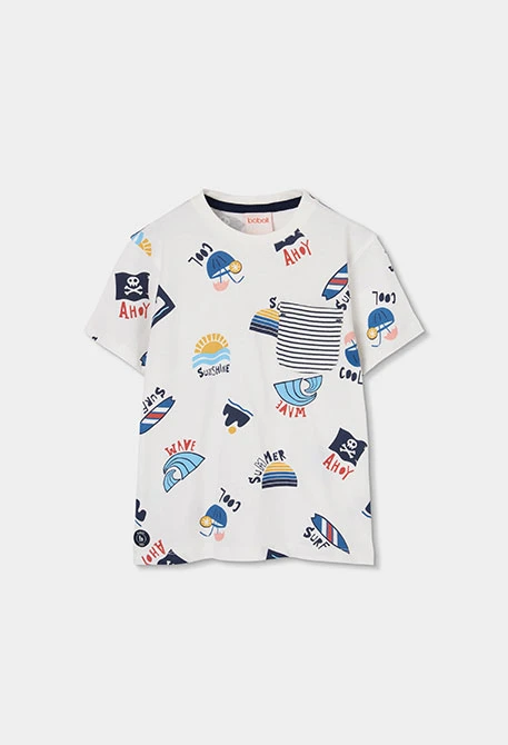 Camiseta niño de algodón estampado