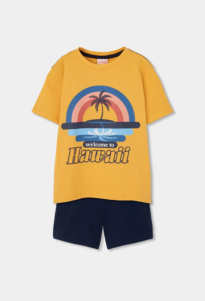 Conjunto niño algodón amarillo