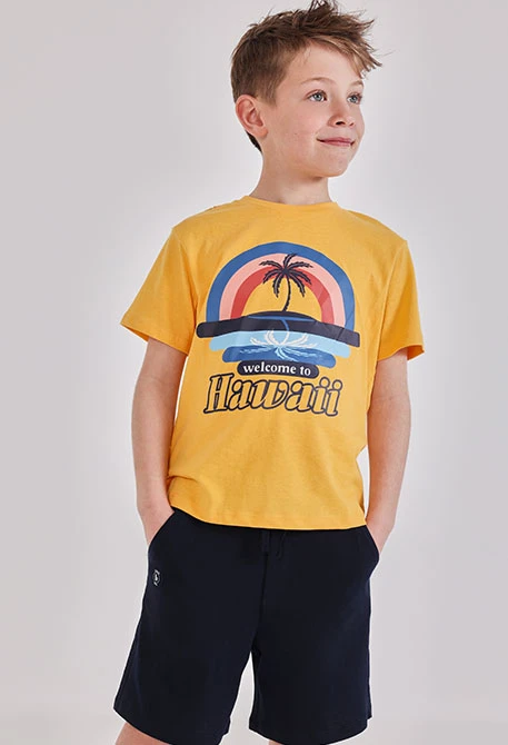 Conjunto niño algodón amarillo