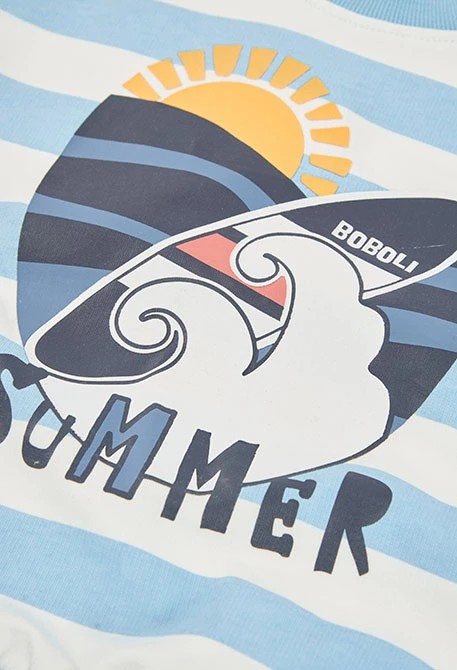 Conjunto de sweat e calças menino malha azul