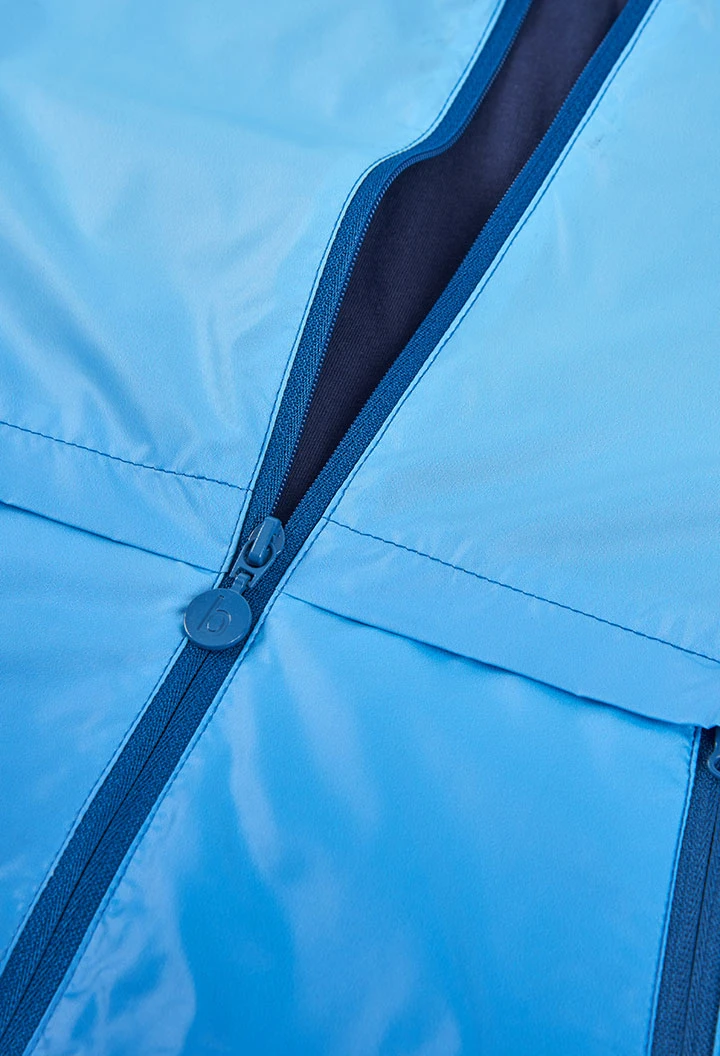 Blue technical fabric parka for boy