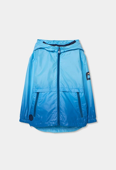 Blue technical fabric parka for boy