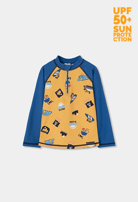 Camiseta criança proteção solar estampada UPF50+