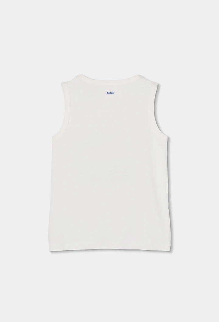 Camiseta tirantes niño algodón blanco