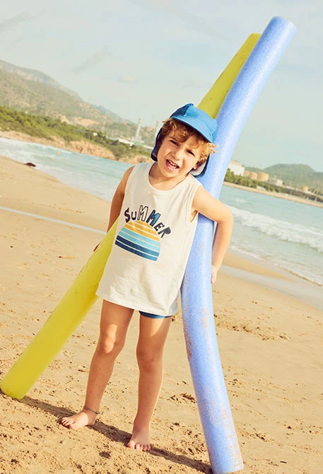 Green animal print boy?s swimsuit