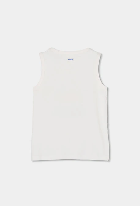 Camisola de alças de criança algodão branco