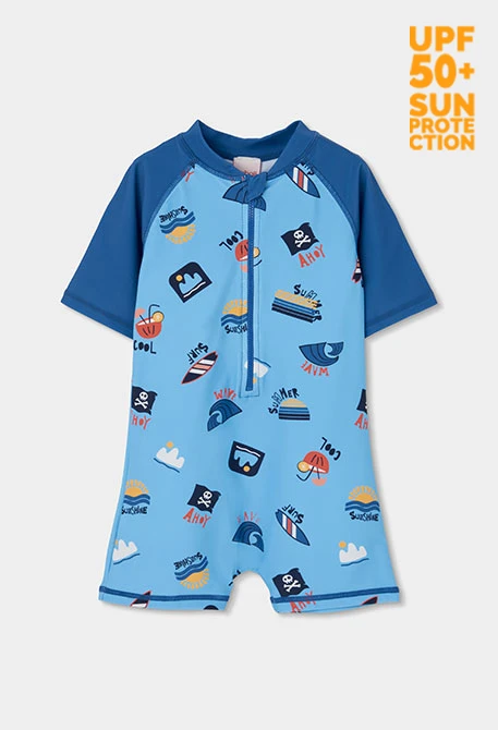 Jungen-Sonnenschutz-Set mit Muster UPF50+