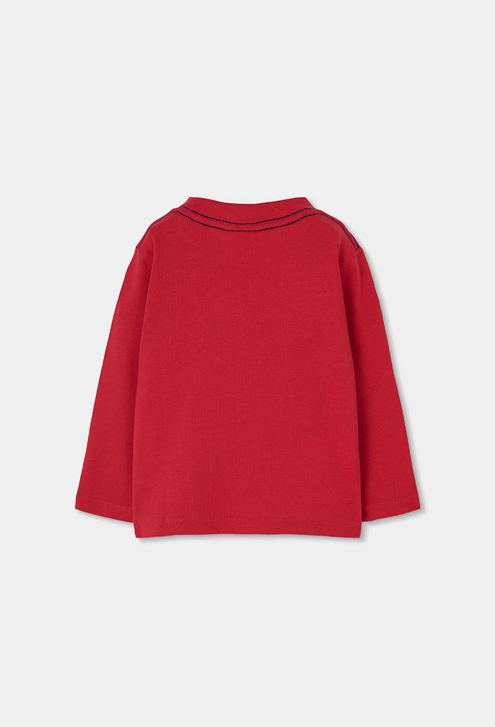 T-shirt en maille garçon grenat imprimé Keep Cool