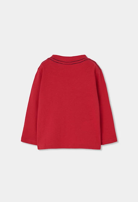T-shirt en maille garçon grenat imprimé Keep Cool