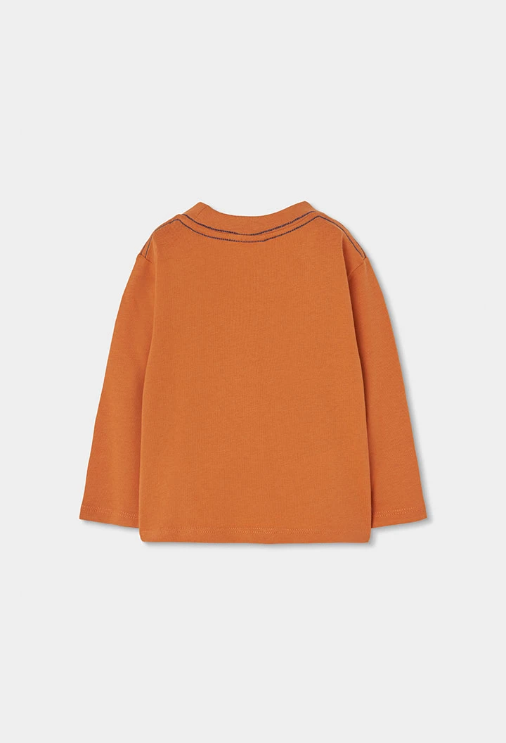 T-shirt en maille garçon orange imprimé Game On