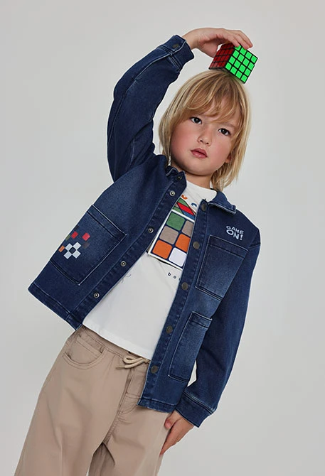 Surchemise denim garçon bleu Game On