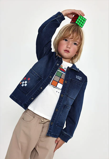 Sobrecamisa denim niño azul Game On