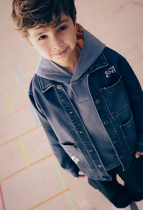 Sobrecamisa denim niño azul Game On