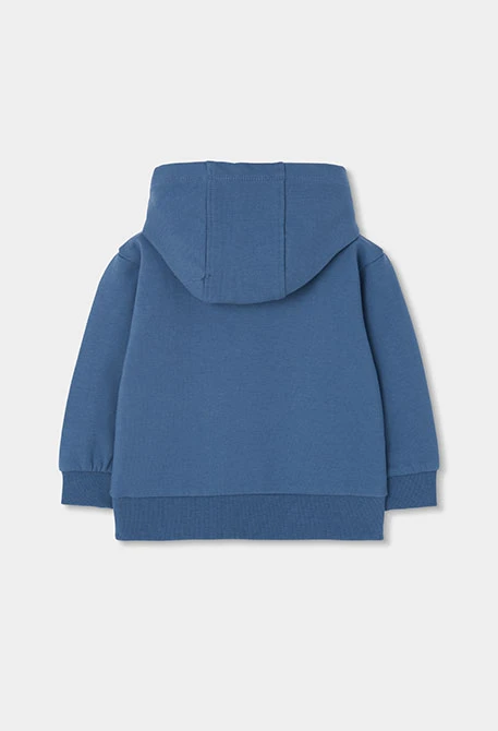 Sweat-shirt molleton garçon bleu à capuche imprimé gaming