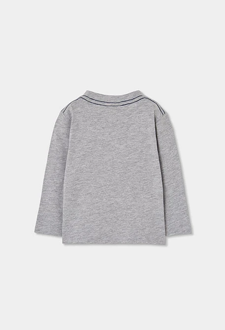 Maglietta in maglia bambino grigio vigoré con stampa cane