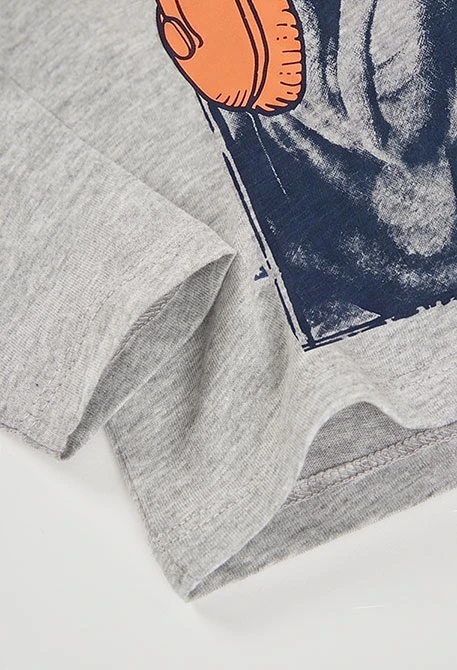 Camiseta punto niño gris vigoré estampado perro