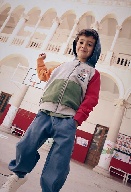 Chaqueta felpa niño gris vigoré Game On