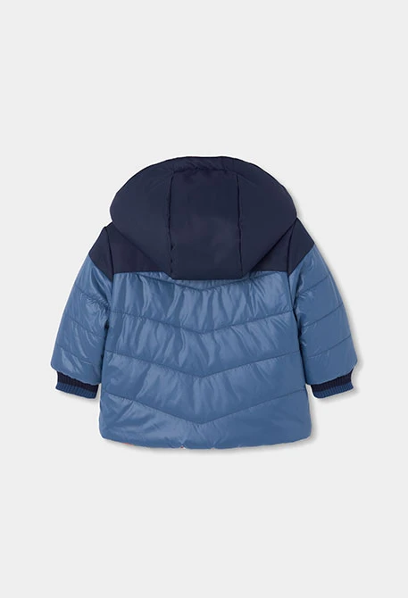 Parka tissu technique garçon bleu réversible imprimée