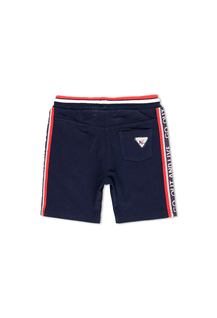 Bermuda en molleton avec bandes pour garçon