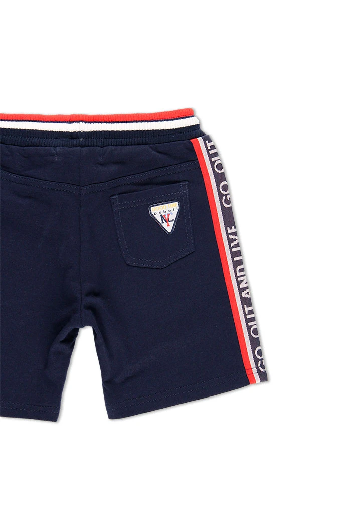 Bermuda en molleton avec bandes pour garçon
