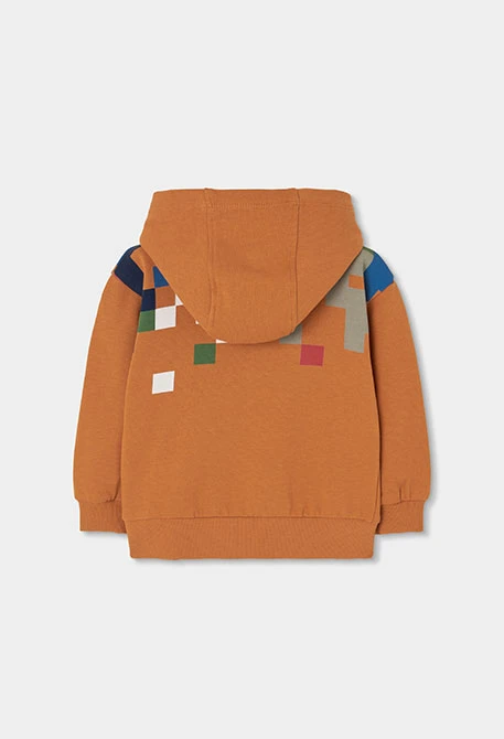 Ensemble molleton garçon orange imprimé pixels