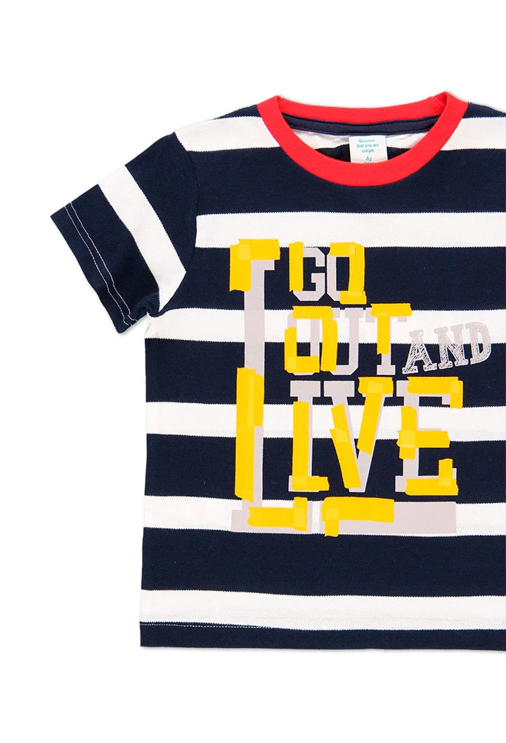 T-Shirt tricot à rayures pour garçon