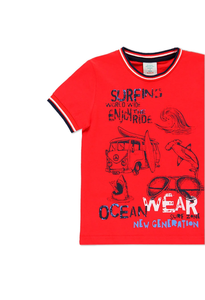 T-Shirt tricot "surfing" pour garçon