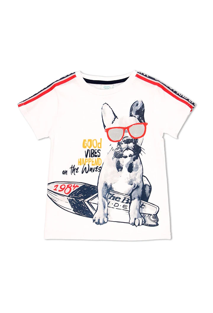 T-Shirt tricot avec bandes pour garçon