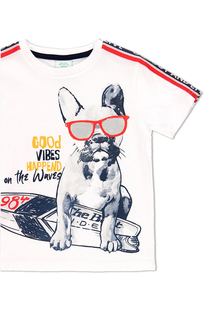 T-Shirt tricot avec bandes pour garçon
