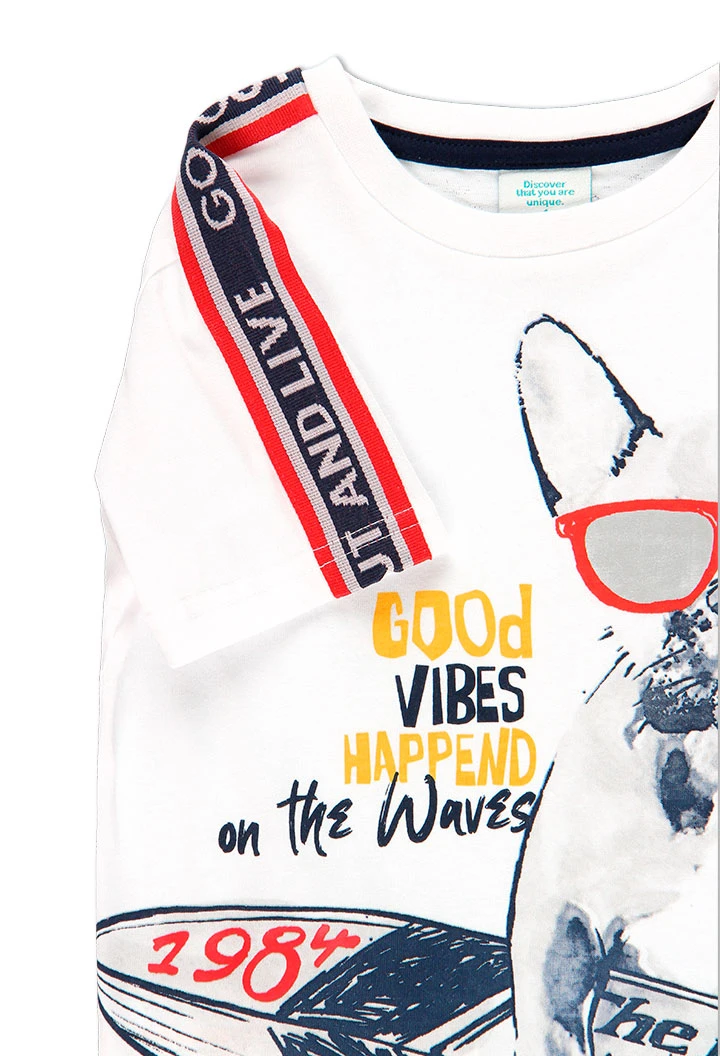 T-Shirt tricot avec bandes pour garçon
