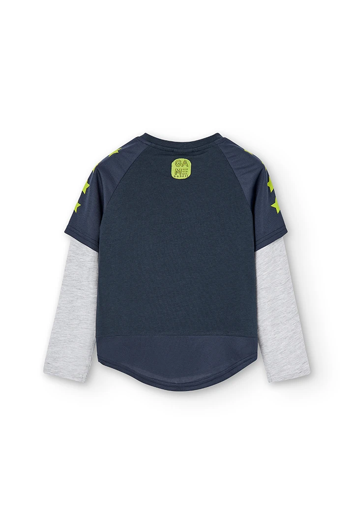 Knit double sleeves t-Shirt for boy