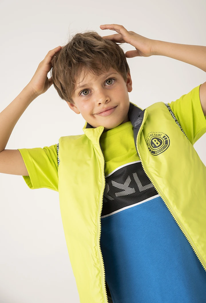Technical fabric vest for boy