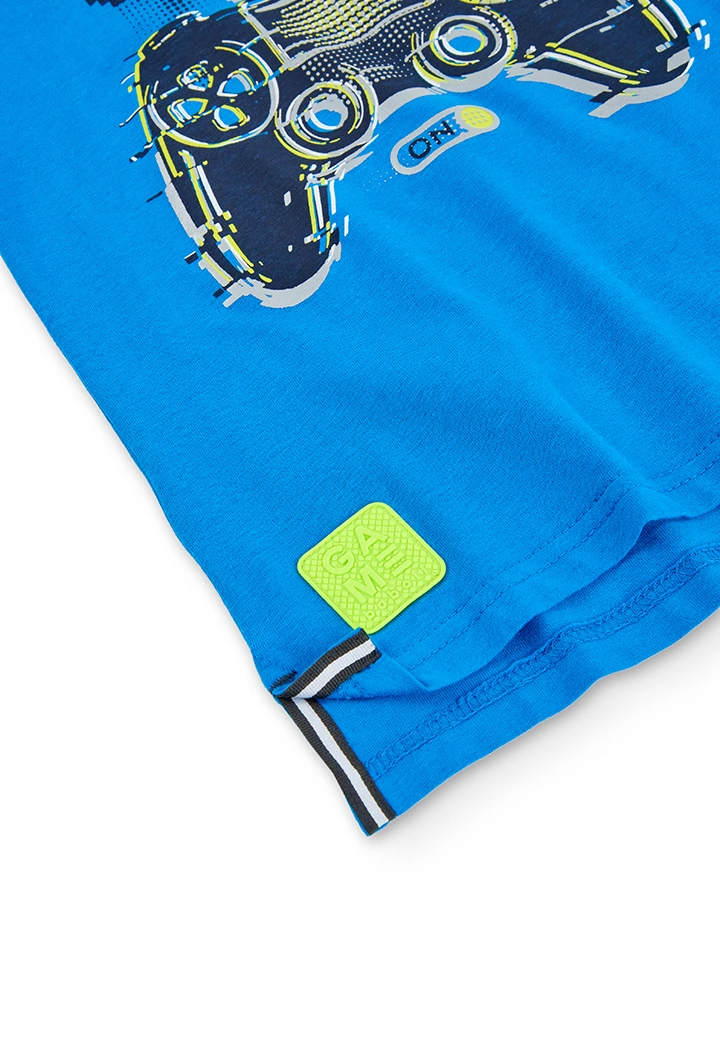 Camiseta punto manga corta "game" de niño