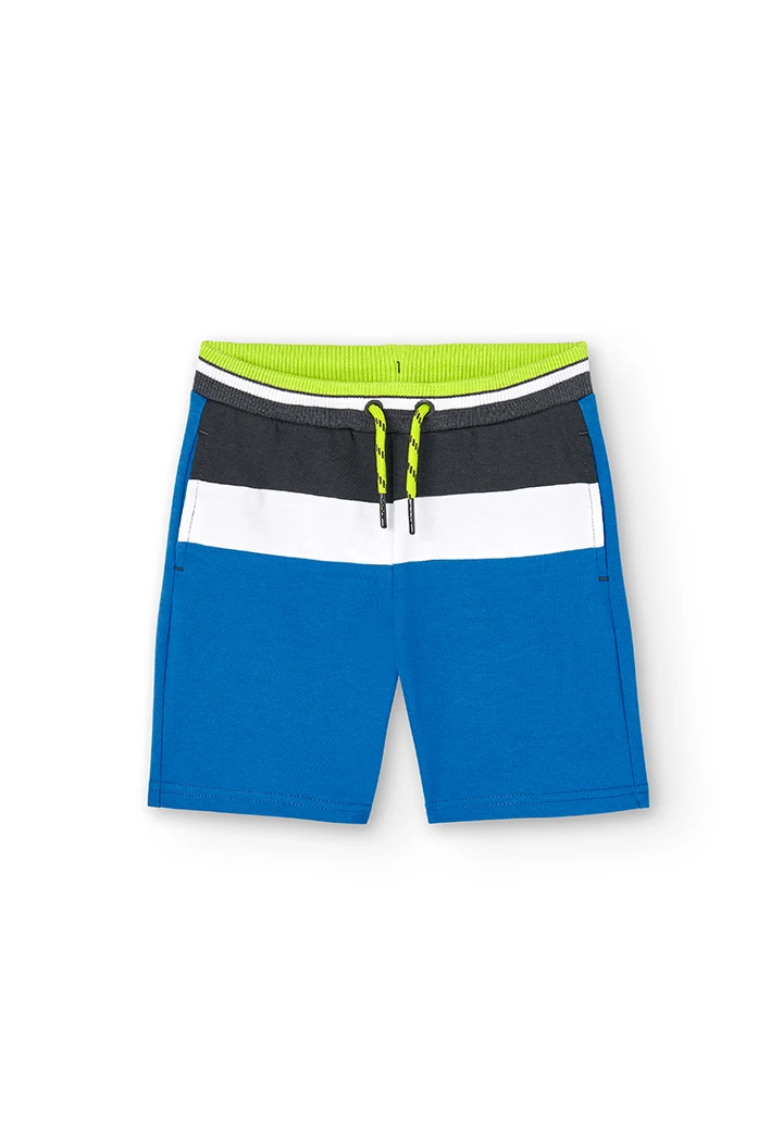 Bermudas felpa tricolor de niño